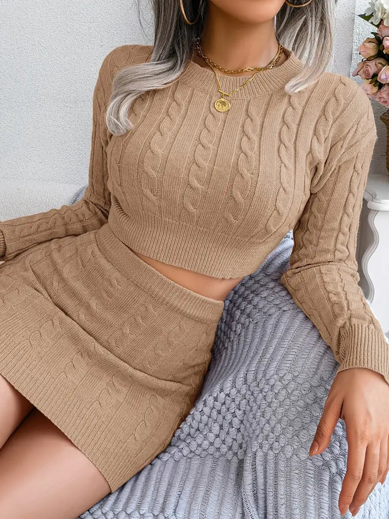 Serene Cable-Knit Duo
